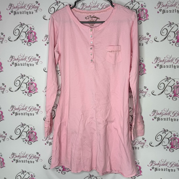 PJ Salvage Other - PJ Salvage Pink Long Sleeve dress nighty gown sleep pajamas pjs lace detail